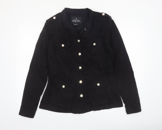 Noroze Women's Black Military Style Cotton Jacket UK 12
