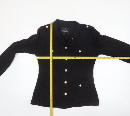 Noroze Women's Black Military Style Cotton Jacket UK 12