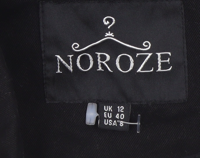Noroze Women's Black Military Style Cotton Jacket UK 12