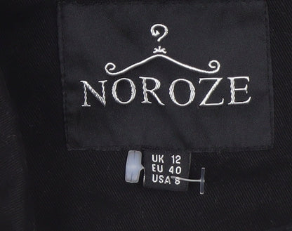 Noroze Women's Black Military Style Cotton Jacket UK 12