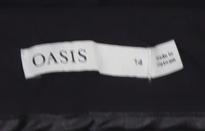 Oasis Women’s Black Slim Fit Cropped Trousers Size 14