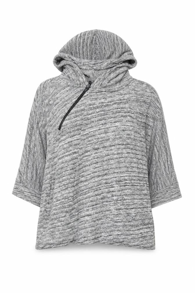 DKNY Jeans Womens Grey 1/4 Zip Hooded Pullover Cotton Sweatshirt XS