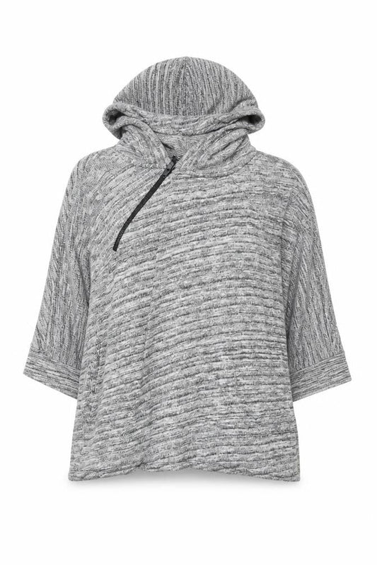 DKNY Jeans Womens Grey 1/4 Zip Hooded Pullover Cotton Sweatshirt XS
