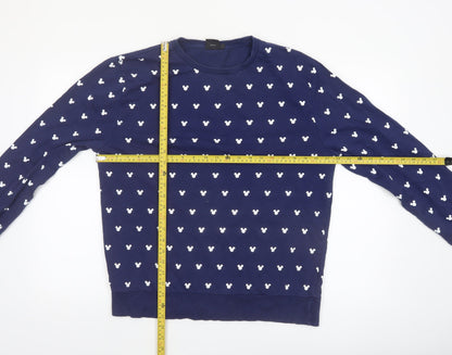 Cedar Wood State Men Navy Blue Mickey Print Long Sleeve Pyjama Top L