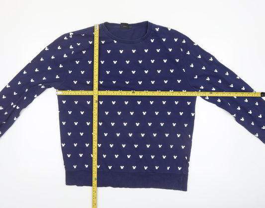 Cedar Wood State Men Navy Blue Mickey Print Long Sleeve Pyjama Top L