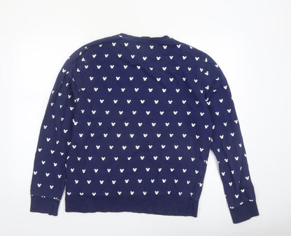 Cedar Wood State Men Navy Blue Mickey Print Long Sleeve Pyjama Top L
