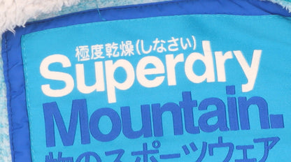Superdry Womens Blue Full Zip Hoodie XS Fleece Lined Casual