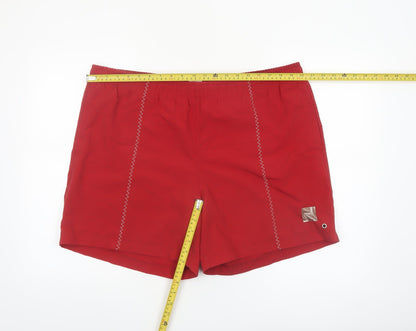 Adidas Men's Red Swim Shorts Size L Quick Dry Polyester