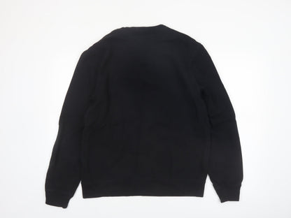 AllSaints Men's Black Cotton Crew Neck Sweatshirt Medium