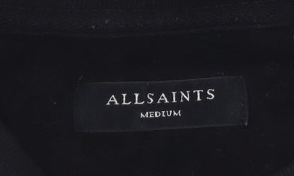 AllSaints Men's Black Cotton Crew Neck Sweatshirt Medium
