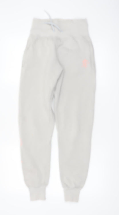 Gym King Womens Grey Jogger Trousers Size 8 Elastic Waist Cuffed Bottoms