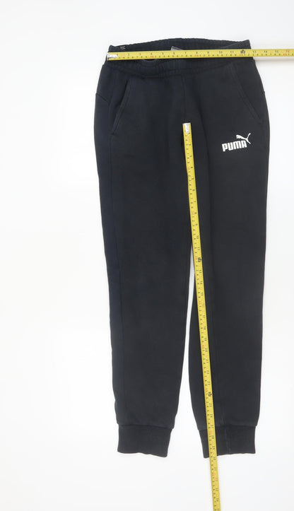 Puma Womens Black Jogger Sweatpants Small Cotton Blend Casual