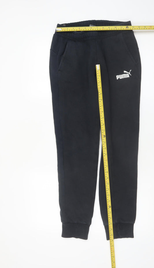 Puma Womens Black Jogger Sweatpants Small Cotton Blend Casual