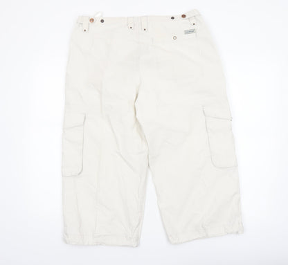 CAT Women’s Ivory Cargo Shorts Size 14 Cotton Lightweight Outdoor