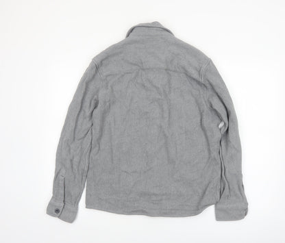 ZARA Women Grey Cotton Flannel Long Sleeve Button-Up Shirt Size 12