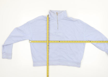Jack Wills Women Lilac 1/4 Zip Pullover Sweatshirt UK 12