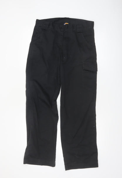 Dickies Womens Black Cargo Workwear Trousers Size 10 Regular