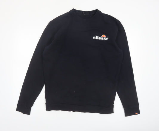 Ellesse Men's Black Crew Neck Pullover Sweatshirt M