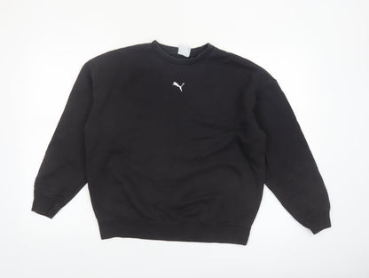 Puma Women Black XS Crew Neck Cotton Blend Sweatshirt