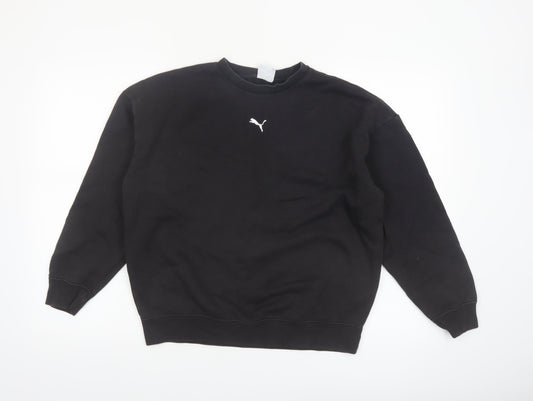 Puma Women Black XS Crew Neck Cotton Blend Sweatshirt