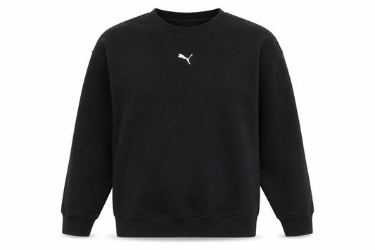 Front view of Puma Women Black XS Crew Neck Cotton Blend Sweatshirt