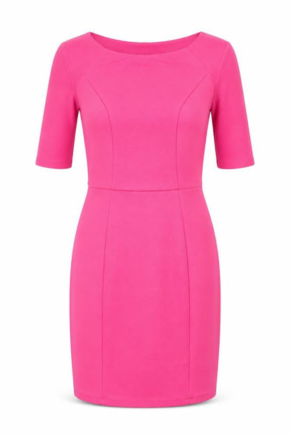 Front view of Dorothy Perkins Women’s Pink Bodycon Knee Length Dress, size UK 18