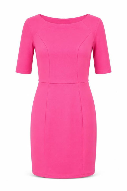 Front view of Dorothy Perkins Women’s Pink Bodycon Knee Length Dress, size UK 18