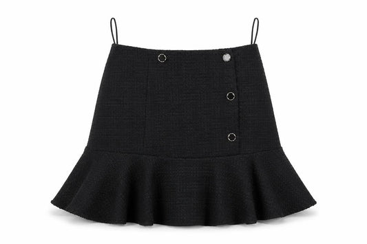 Phase Eight Women’s Black Tweed Button Trumpet Skirt UK 14