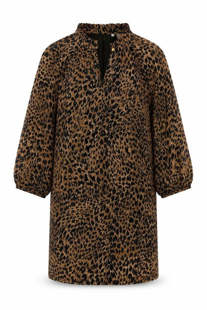 AND/OR Women's Brown Leopard Print Shift Dress Size 8