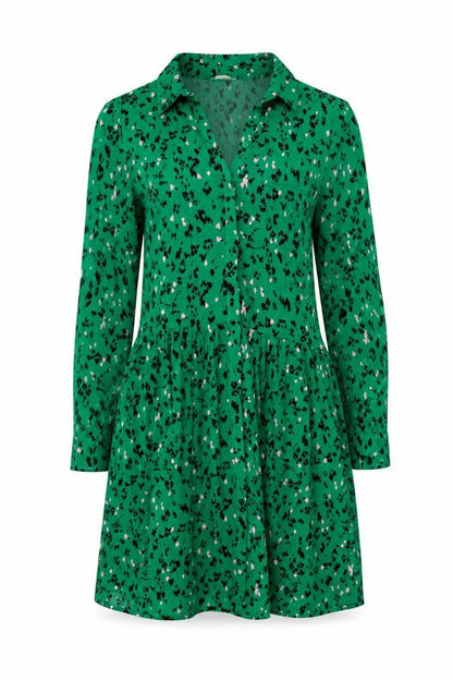 Hush Women's Green Animal Print Shirt Dress Size 6