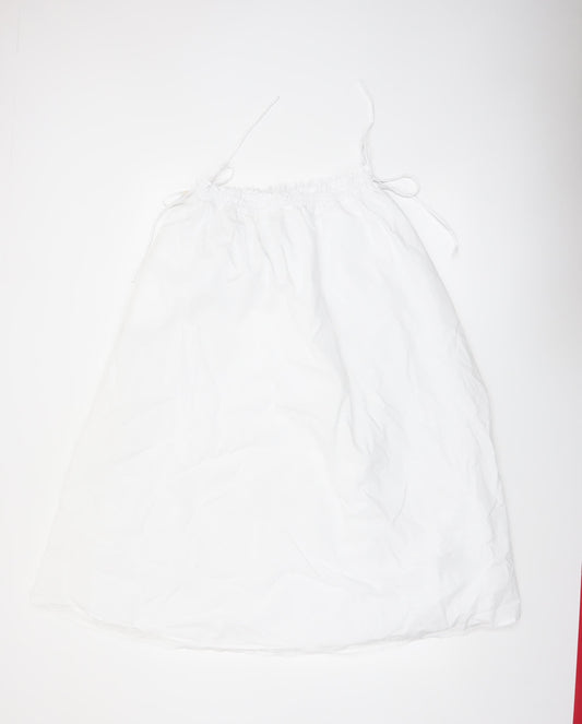 Marks and Spencer Women's White Cotton Long A-Line Skirt Size 10