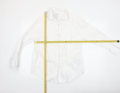 Marks and Spencer Women’s White Linen Button-Up Shirt Size 6