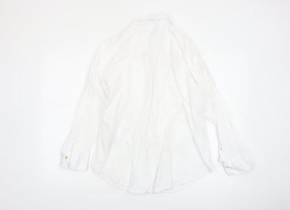 Marks and Spencer Women’s White Linen Button-Up Shirt Size 6