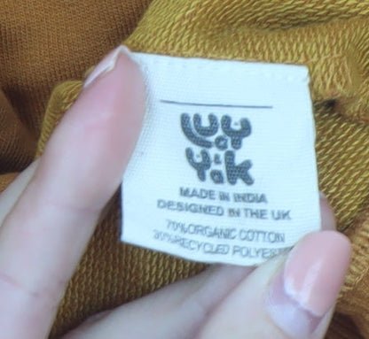 Lucy & Yak Men’s Brown Organic Cotton Crew Neck Sweatshirt Medium