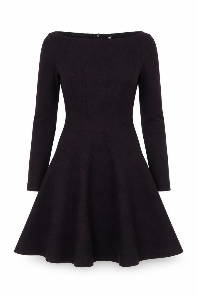 Reiss Womens Black Off Shoulder Fit & Flare Party Dress Size 12