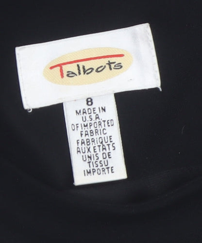 Talbots Women Black Floral Embroidered Sheath Dress Size 12