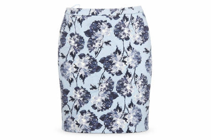 Eastex Women Blue Floral Cotton Pencil Skirt Size 12