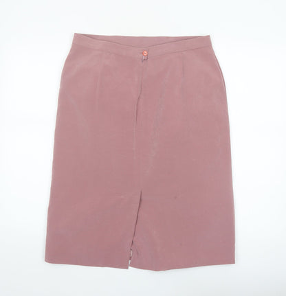 Jacques Vert Women's Pink Size 16 Pencil Skirt Lined Knee Length