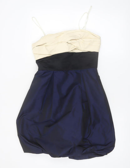 BCBGMAXAZRIA Women's Multicoloured Size 10 Strapless Bubble Hem Dress