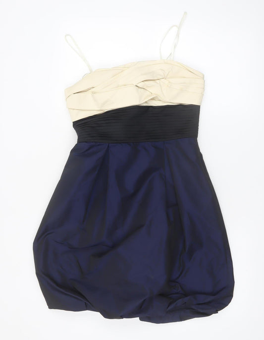BCBGMAXAZRIA Women's Multicoloured Size 10 Strapless Bubble Hem Dress