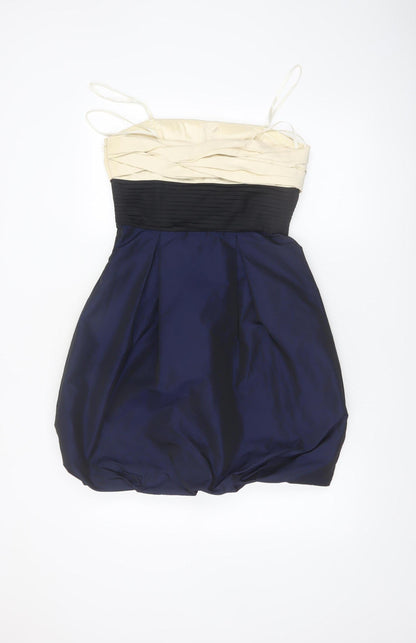 BCBGMAXAZRIA Women's Multicoloured Size 10 Strapless Bubble Hem Dress