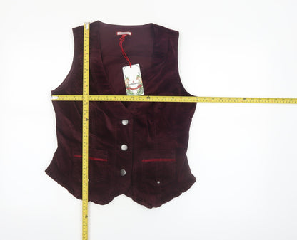 Joe Browns Women's Brown Velvet Sleeveless Vest Blouse UK 12