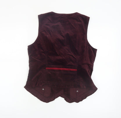 Joe Browns Women's Brown Velvet Sleeveless Vest Blouse UK 12