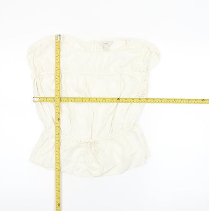 Marks and Spencer Women’s Ivory Sleeveless Tunic Blouse Size 10