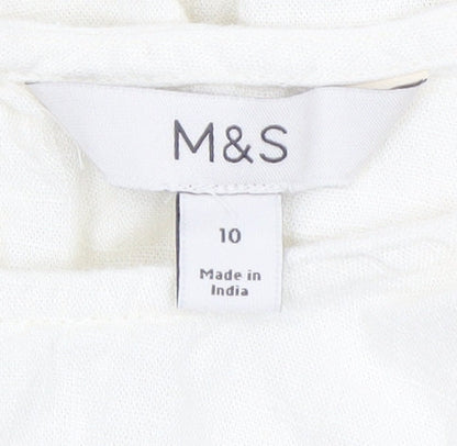 Marks and Spencer Women’s Ivory Sleeveless Tunic Blouse Size 10