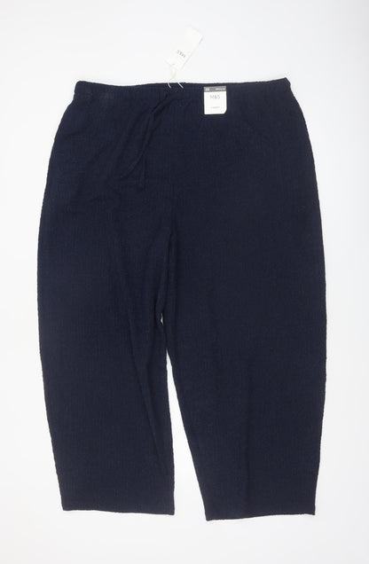 Marks and Spencer Womens Blue Size 20 Carrot Knit Trousers