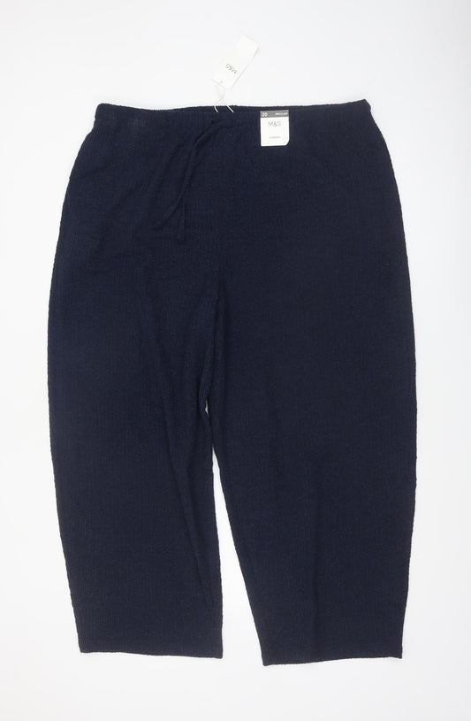 Marks and Spencer Womens Blue Size 20 Carrot Knit Trousers