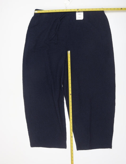 Marks and Spencer Womens Blue Size 20 Carrot Knit Trousers
