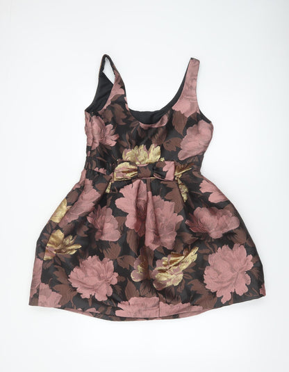Miss Selfridge Women's Multicoloured Floral Fit & Flare Dress Size 12
