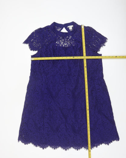 Monsoon Women’s Blue Lace Shift Dress Size 18 Elegant Formal